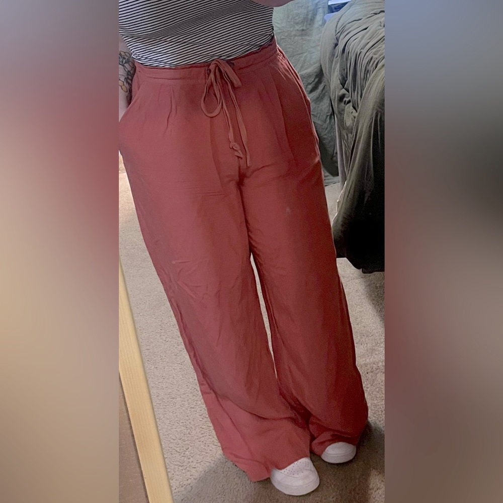 Rust color linen pants